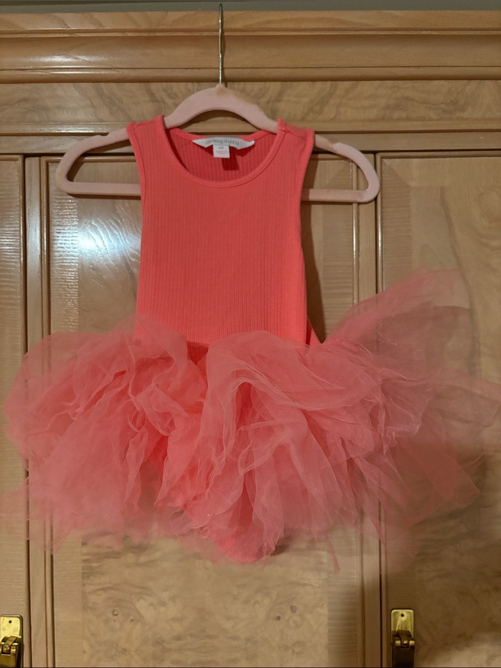 Boutique Coral Tulle Tutu Bodysuit Dress
